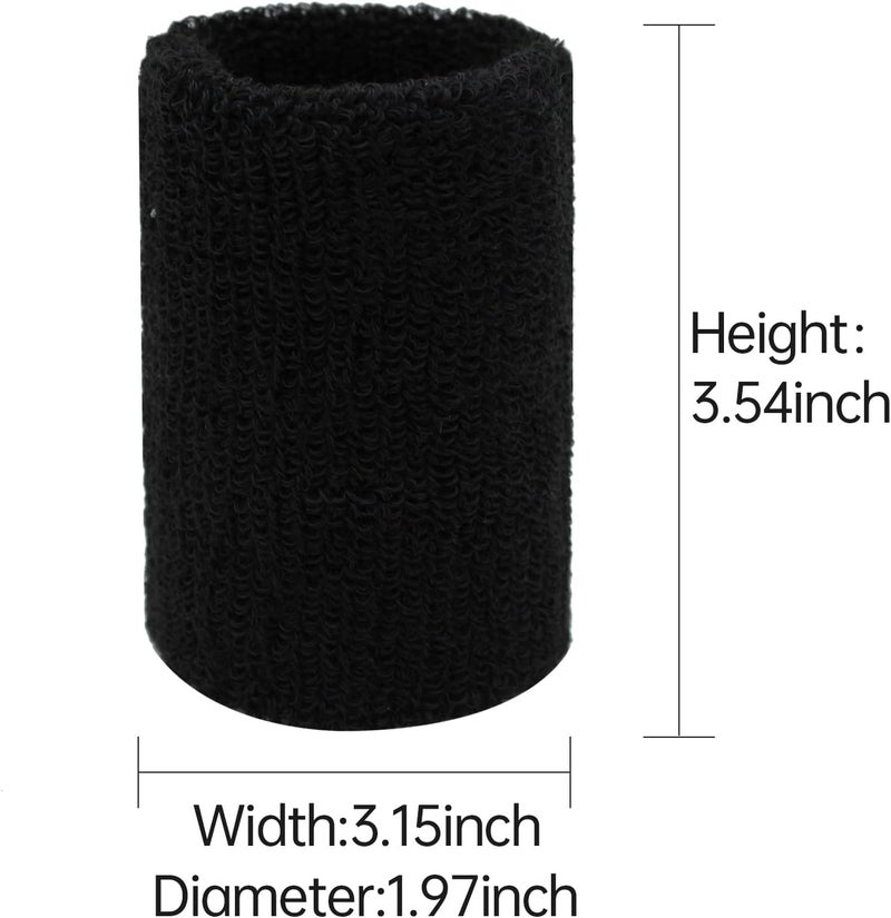 Magicorange 10 Pair Sweat Bands for Wrists,Tennis Wristband Absorbing Cotton Terry Cloths Arm Sweat Bands for Women Men Wrist Band for Football Basketball, Running - Image 2